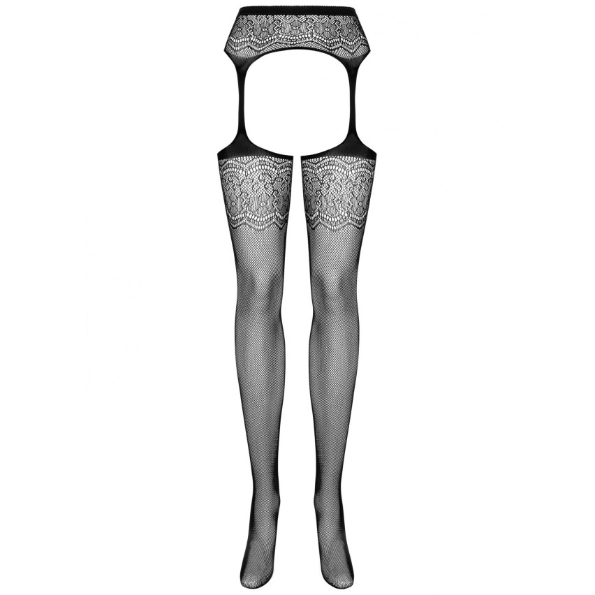 Sexy collant reggicalze Obsessive Garter stockings S207 rete nero
