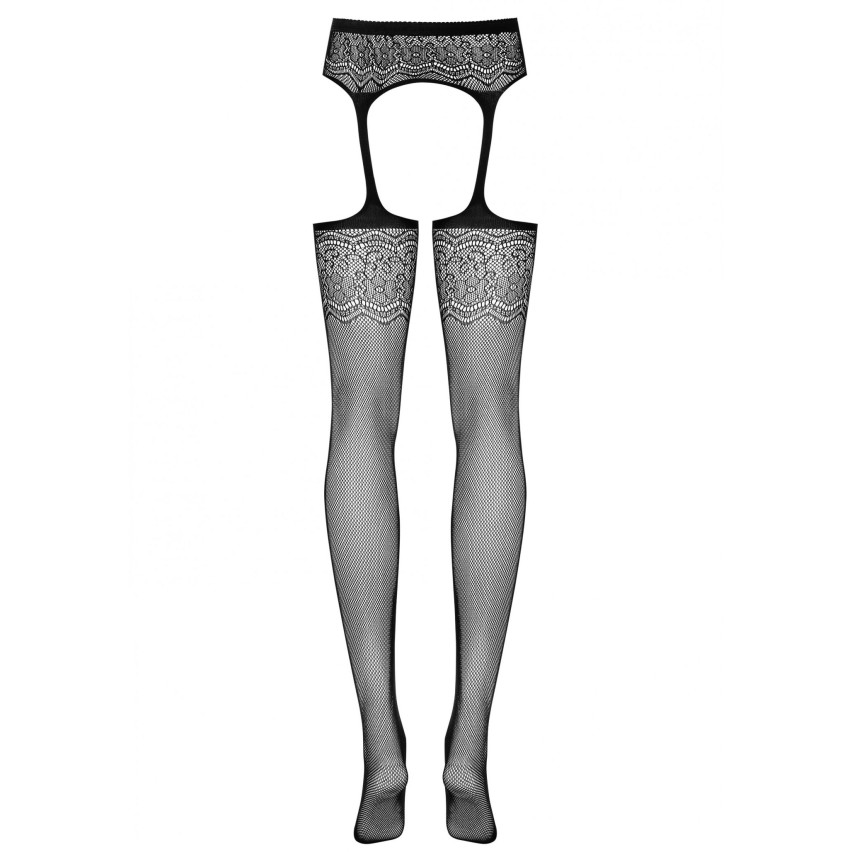 Sexy collant reggicalze Obsessive Garter stockings S207 rete nero