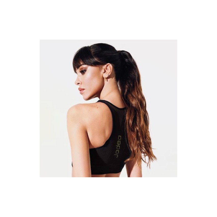 Reggiseno top sportivo Jadea fitness 110985 traspirante nero / lime