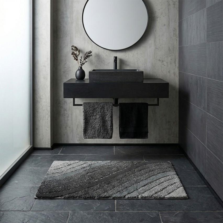 Tappeto arredo bagno disegno ondulato antiscivolo Kaleido Zambaiti 