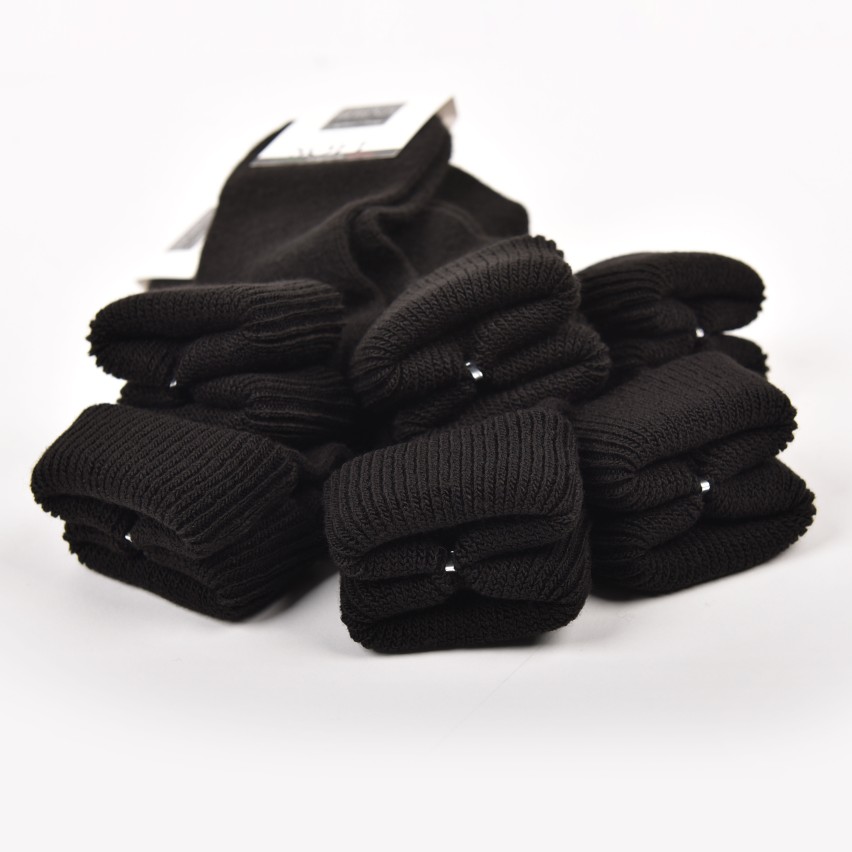 Calze donna corte morbide calde soft 3022 con risvolto morbido 6 paia nere