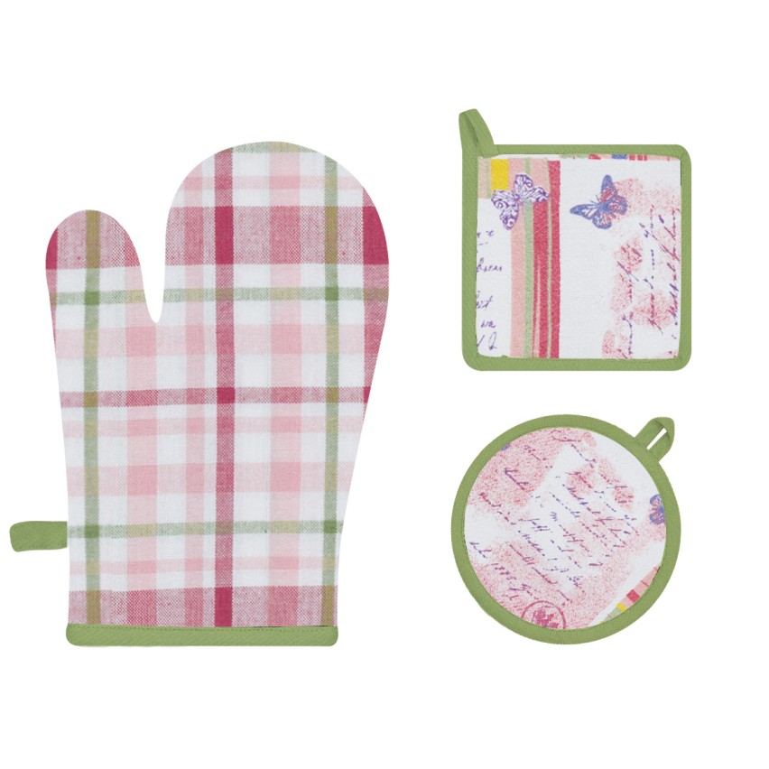 Set 1 guantone + 2 presine da cucina Preziosa Calisè S05-B