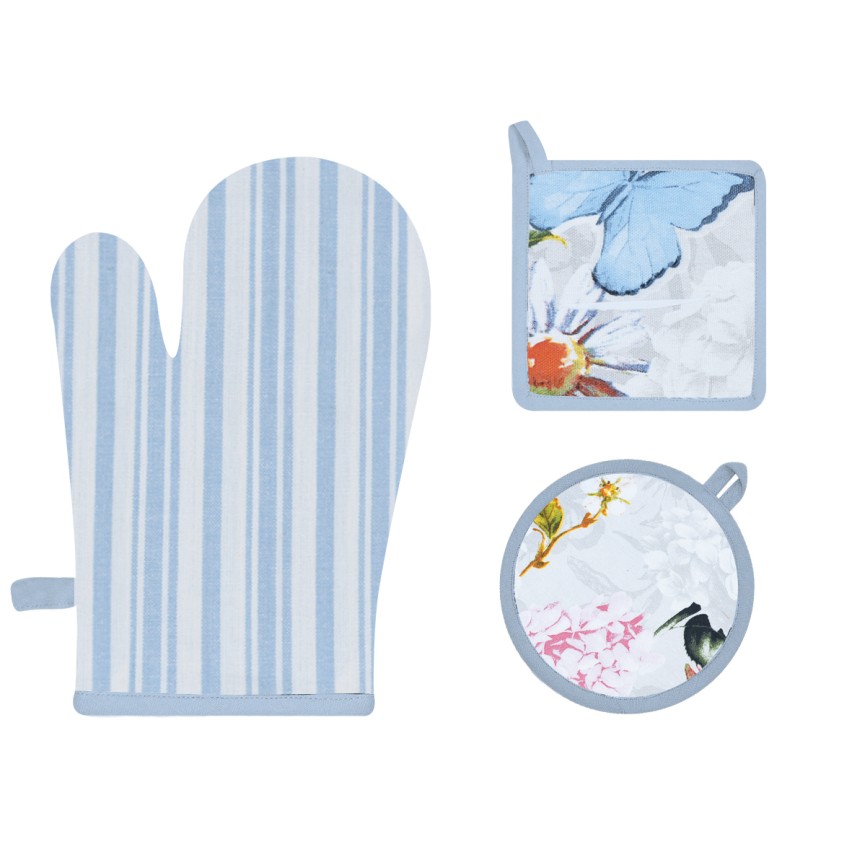 Set 1 guantone + 2 presine da cucina Preziosa Calisè S05-C