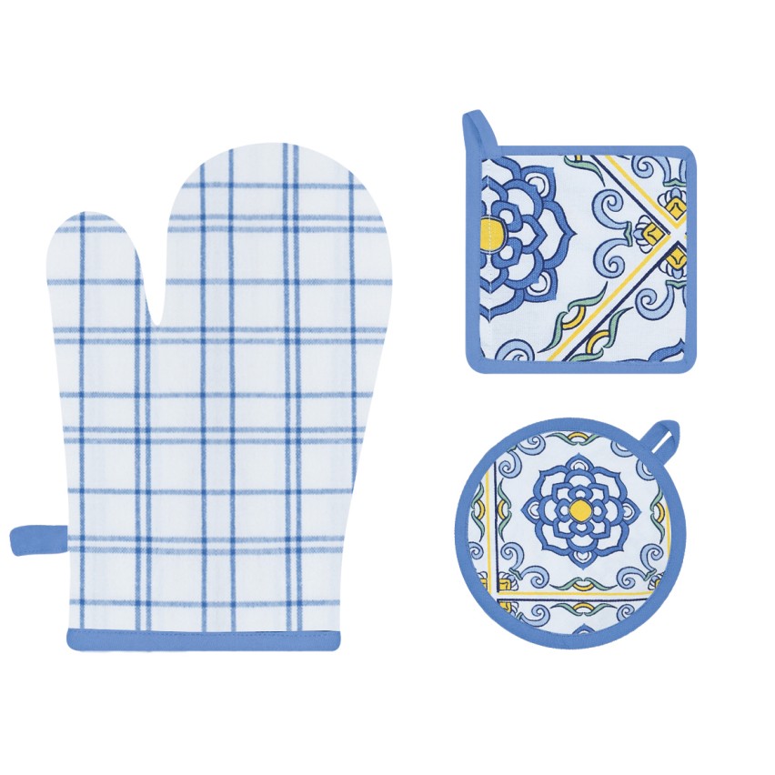 Set 1 guantone + 2 presine da cucina Preziosa Calisè S05