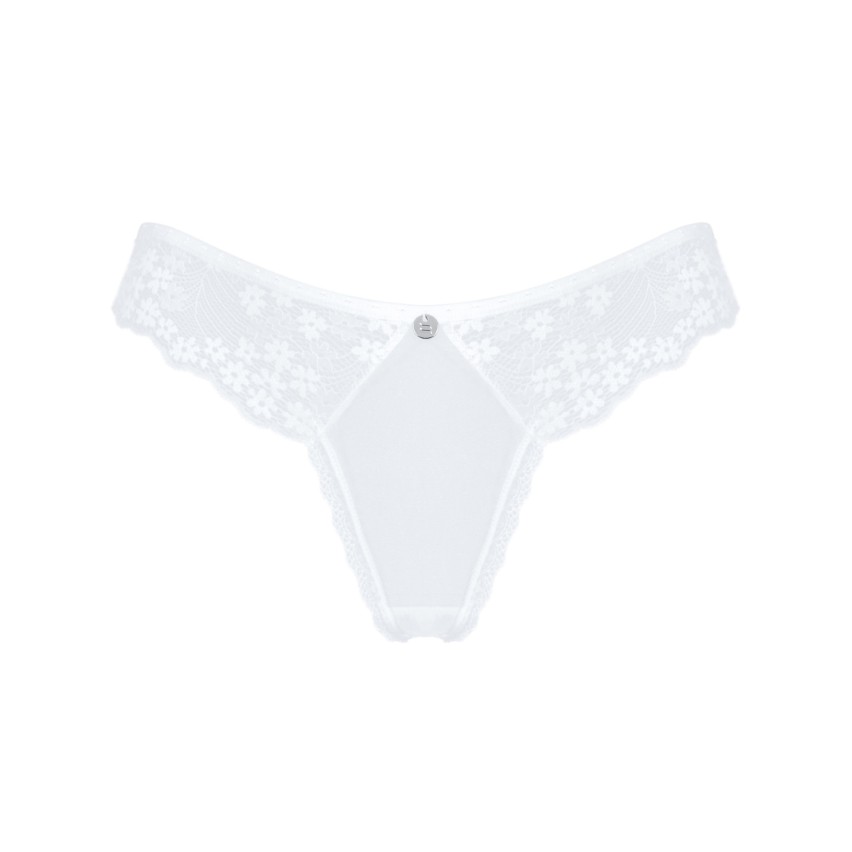 Slip sexy panties pizzo florale e tulle bianco Heavenlly Obsessive