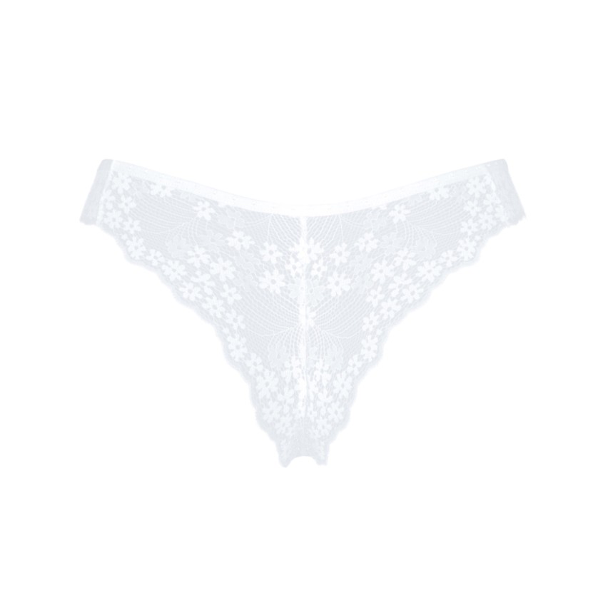Slip sexy panties pizzo florale e tulle bianco Heavenlly Obsessive