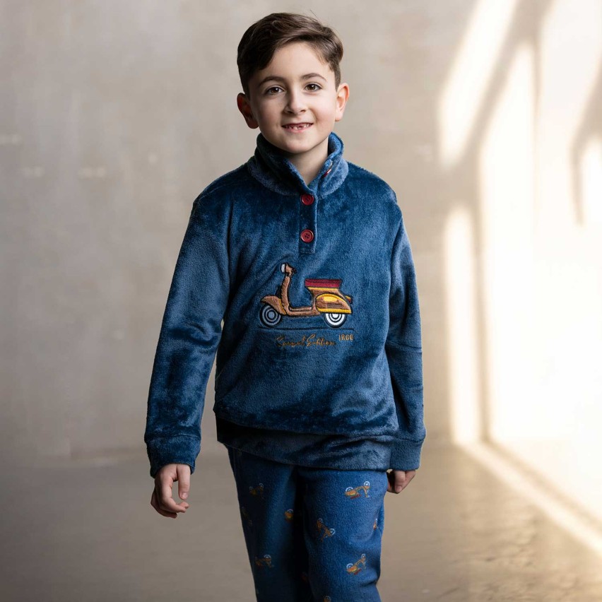 Pigiama bimbo motorette in pile coral Irge IKC518