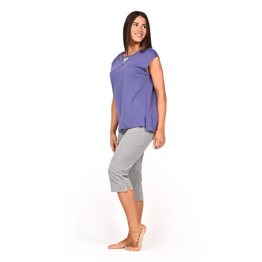 Pigiama Donna 100% Cotone con pinocchietto Ragno DQ42NU