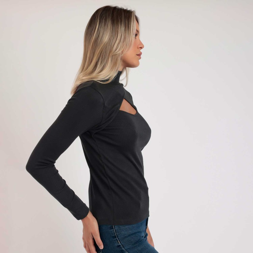 Maglia donna in cotone con scollo incrociato Admas 43558