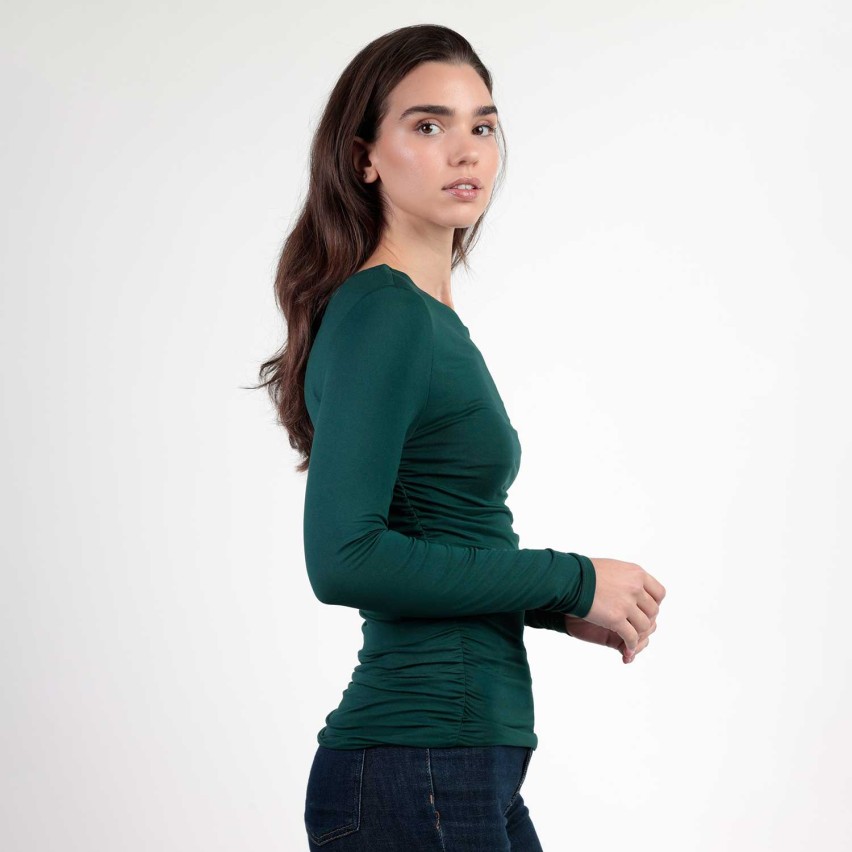 Maglia donna monospalla asimmetrica con arricciatura Admas 43677