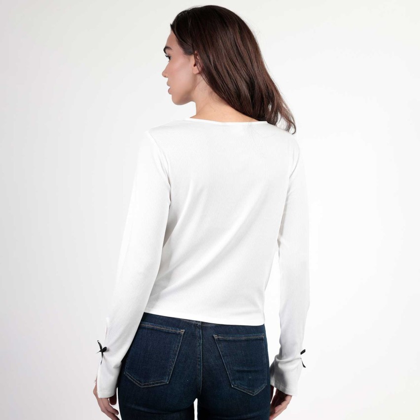 Maglia donna scollo rotondo con fiocchetti Admas 43683