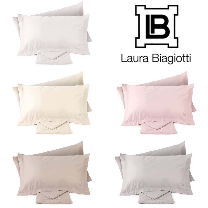 Completo letto Artemisia matrimoniale lenzuola in rasatello di cotone Laura Biagiotti