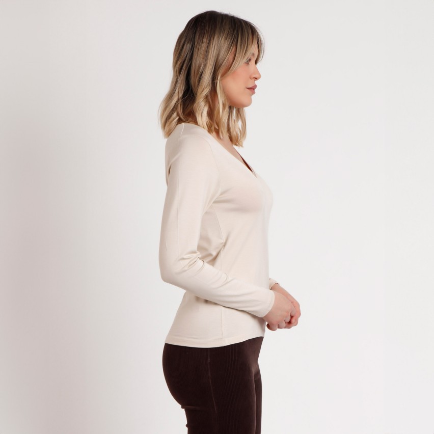 Maglia donna Admas 43496 a V manica lunga sottogiacca