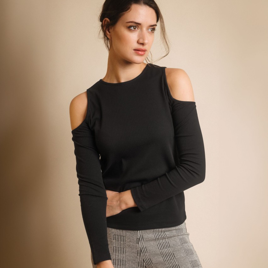 Maglia a coste sotto giacca con aperture Admas 43557