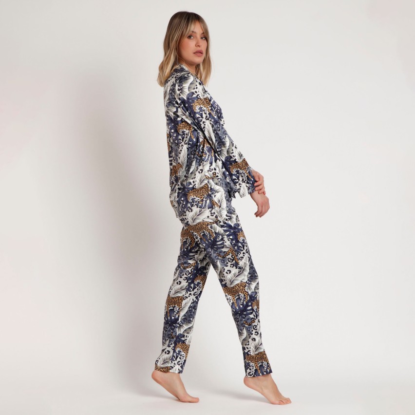 Pigiama in raso lucido fantasia tropical luxury Admas 62556