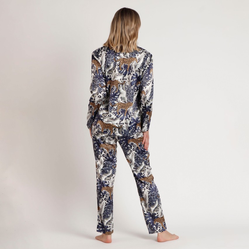 Pigiama in raso lucido fantasia tropical luxury Admas 62556