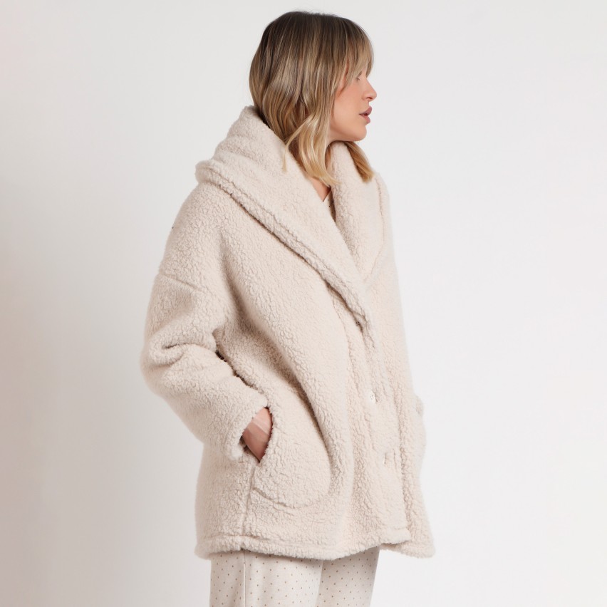 Giacca da camera sherpa Teddy scollo a scialle Admas 67137