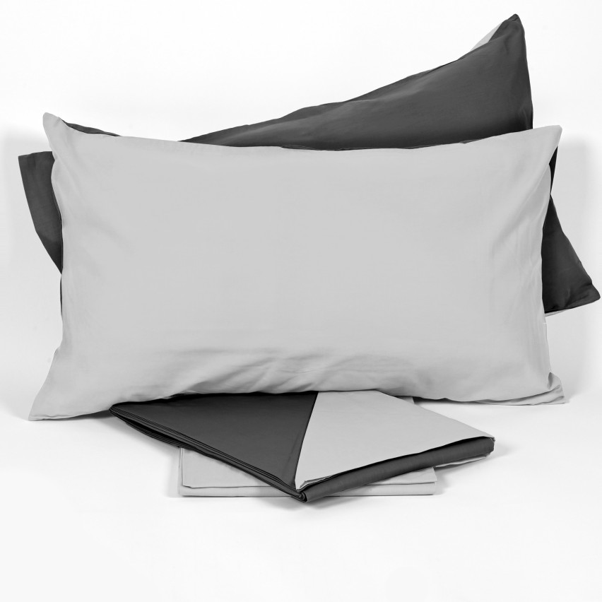 Completo letto in 100% cotone tinta unita made in Italy Biancaluna Cameo