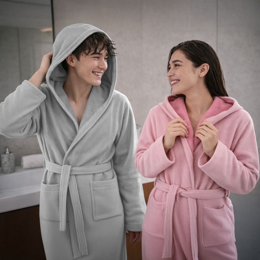 Accappatoio con cappuccio in piquet Biancaluna smart 