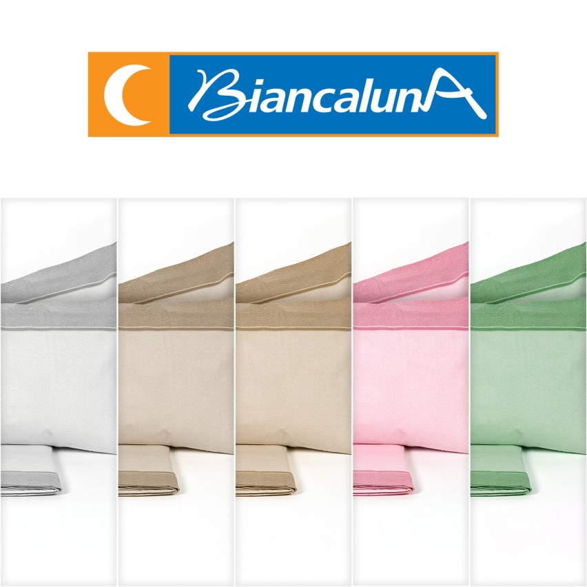 Completo Letto cotone Made in Italy Biancaluna Dern