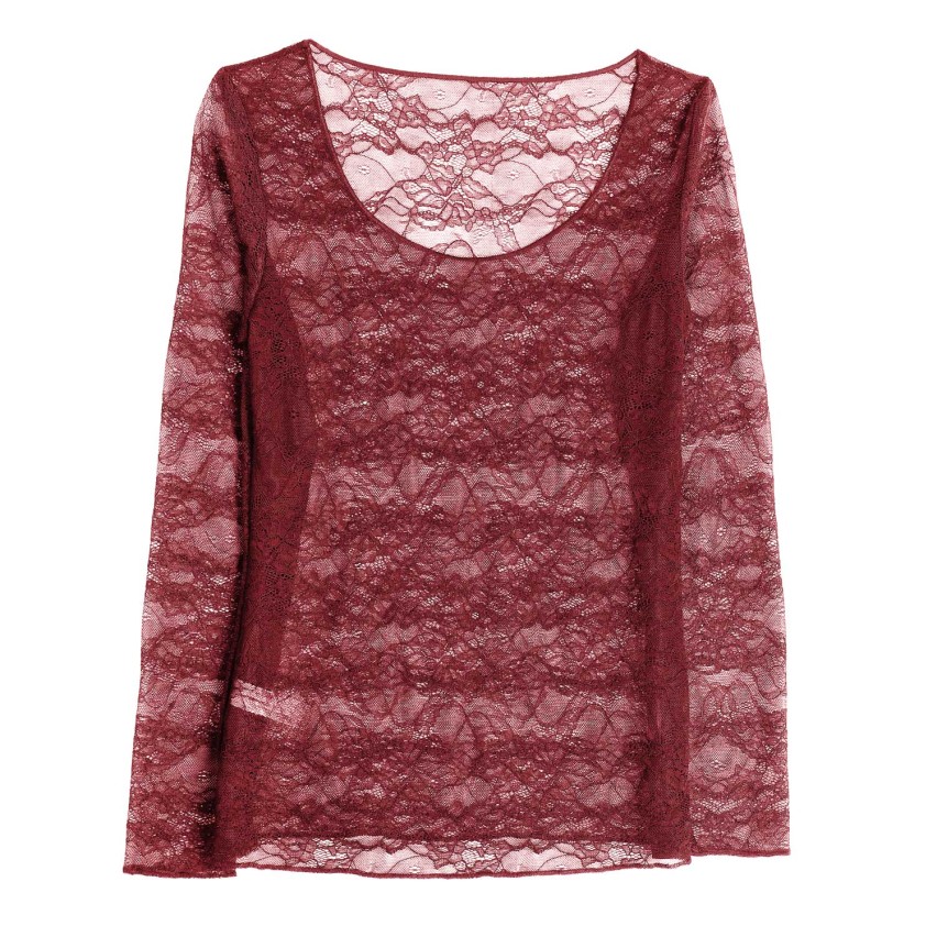 Maglia donna girocollo in pizzo trasparente Cotonella ADD16