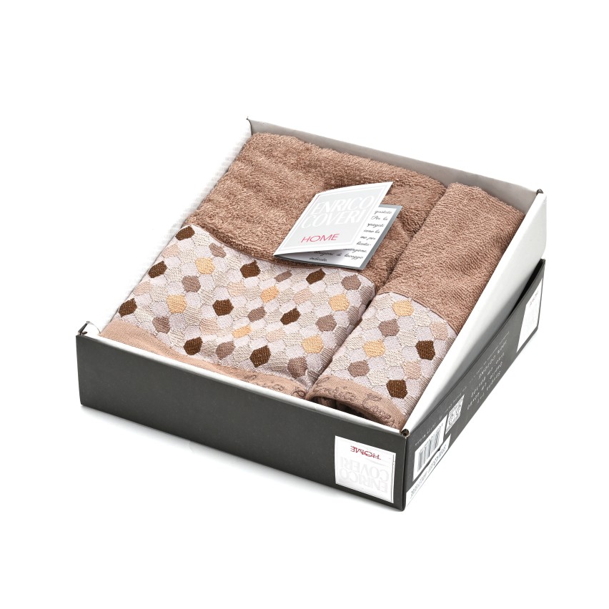 Set di Asciugamani spugna 1 + 1 Enrico Coveri 0011 Hayley