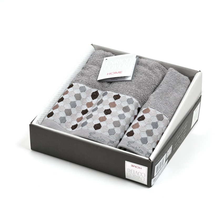 Set di Asciugamani spugna 1 + 1 Enrico Coveri 0011 Hayley