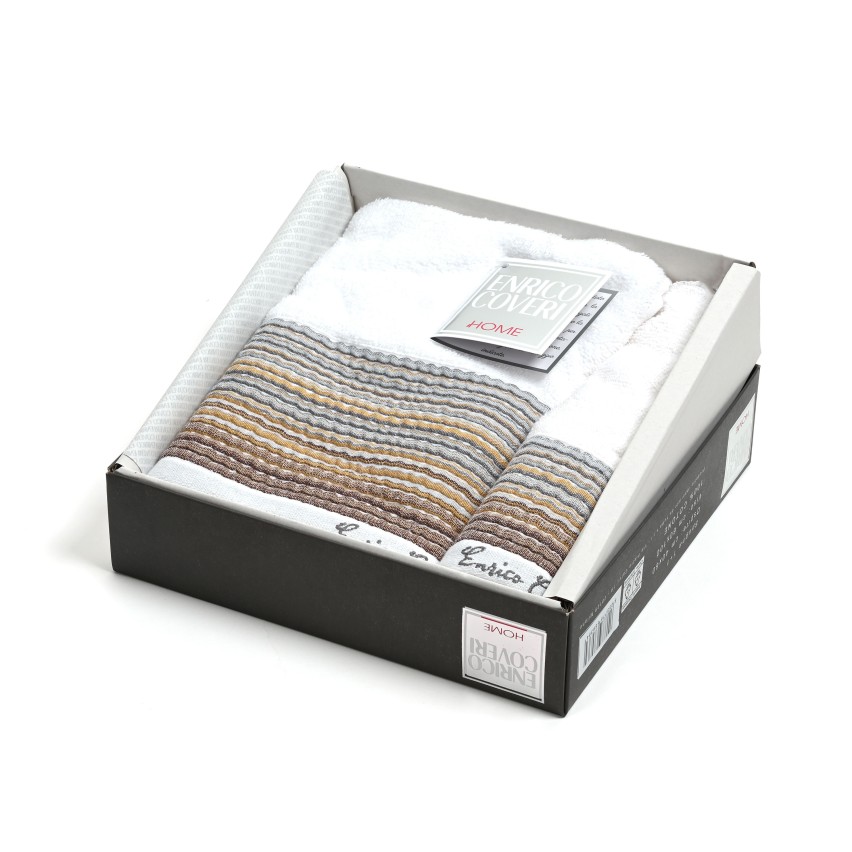 Set di asciugamani 1+ 1 realizzati in spugna jacquard Enrico Coveri 0016 Axel