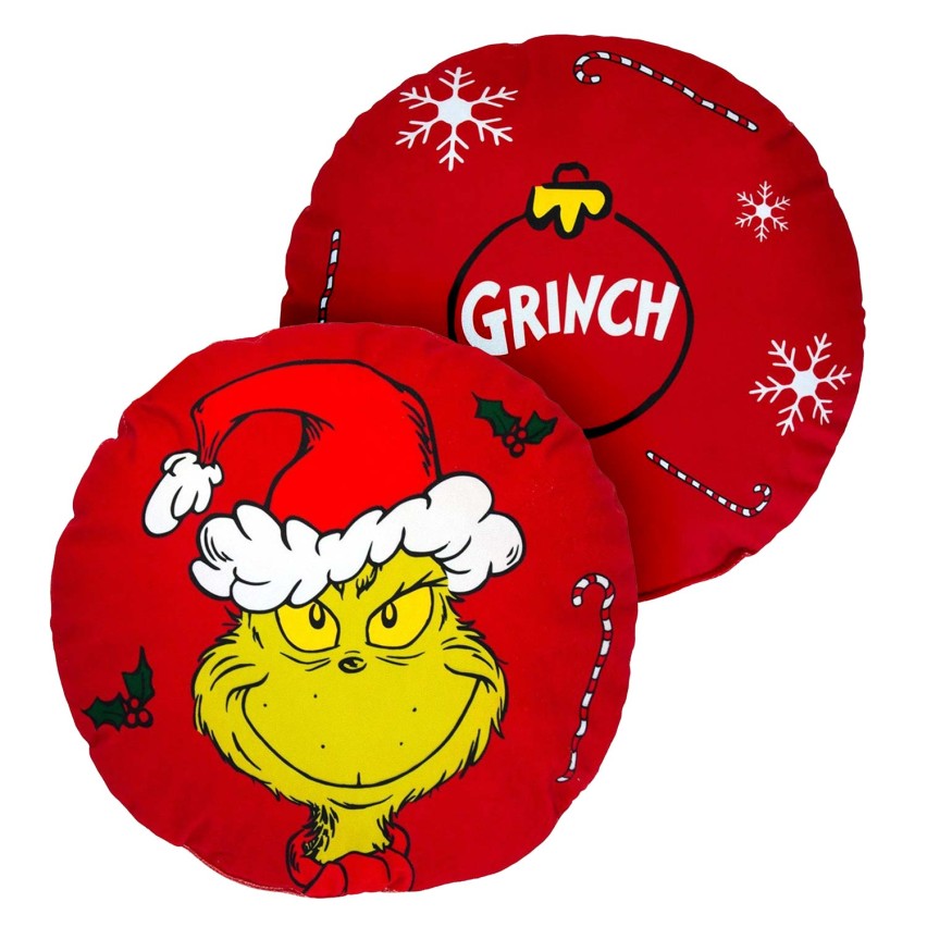 Cuscino arredo natalizio Grinch tondo ufficiale