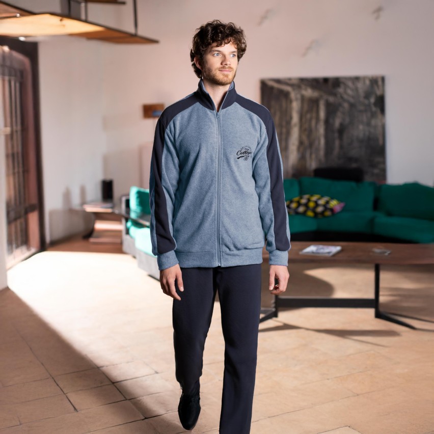 Pigiama Uomo con giacca aperta in caldo pile IRGE MIP2213