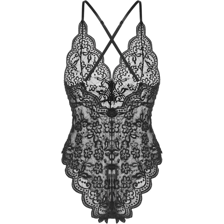 Body sexy pizzo semitrasparente floreale Iyali Enrica