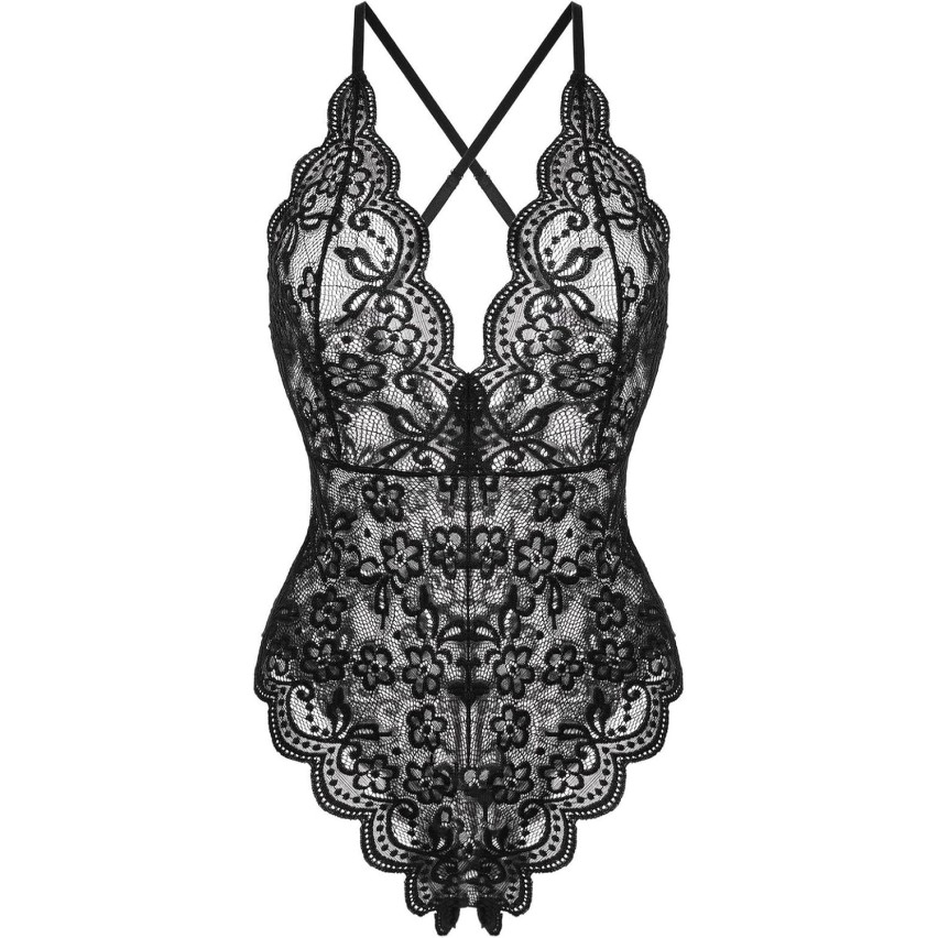 Body sexy pizzo semitrasparente floreale Iyali Enrica