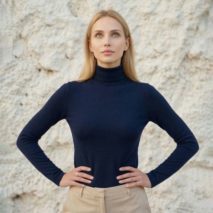 Maglia donna Jadea 4267 dolcevita cotone con manica lunga