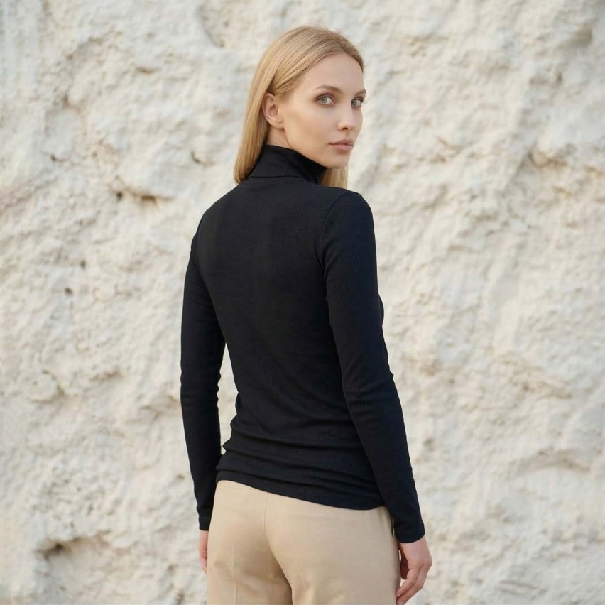 Maglia donna Jadea 4267 dolcevita cotone con manica lunga
