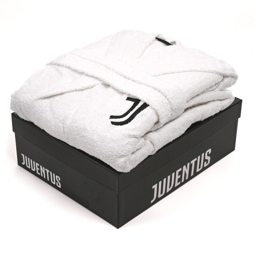 Accappatoio ufficiale Juventus in spugna con cappuccio 100% cotone