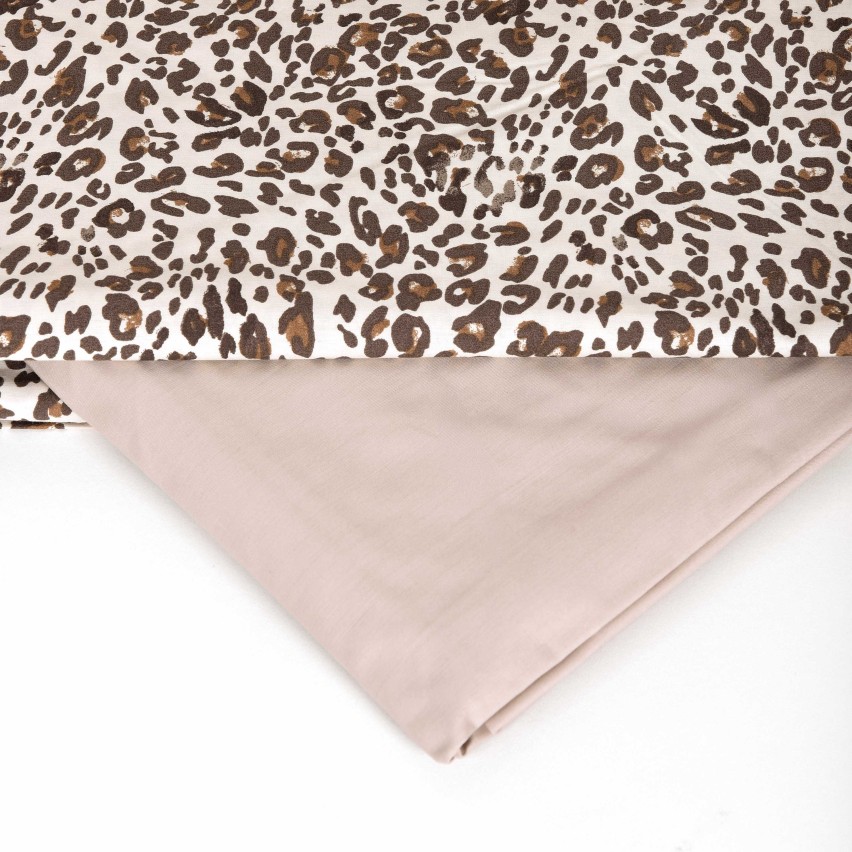 Completo Letto Matrimoniale Leopardato in 100% Cotone Laura Biagiotti 