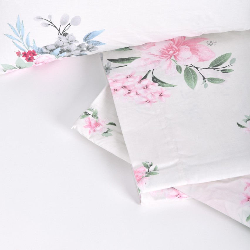 Completo Letto matrimoniale 100% Cotone fantasia floreale Laura Biagiotti Okab