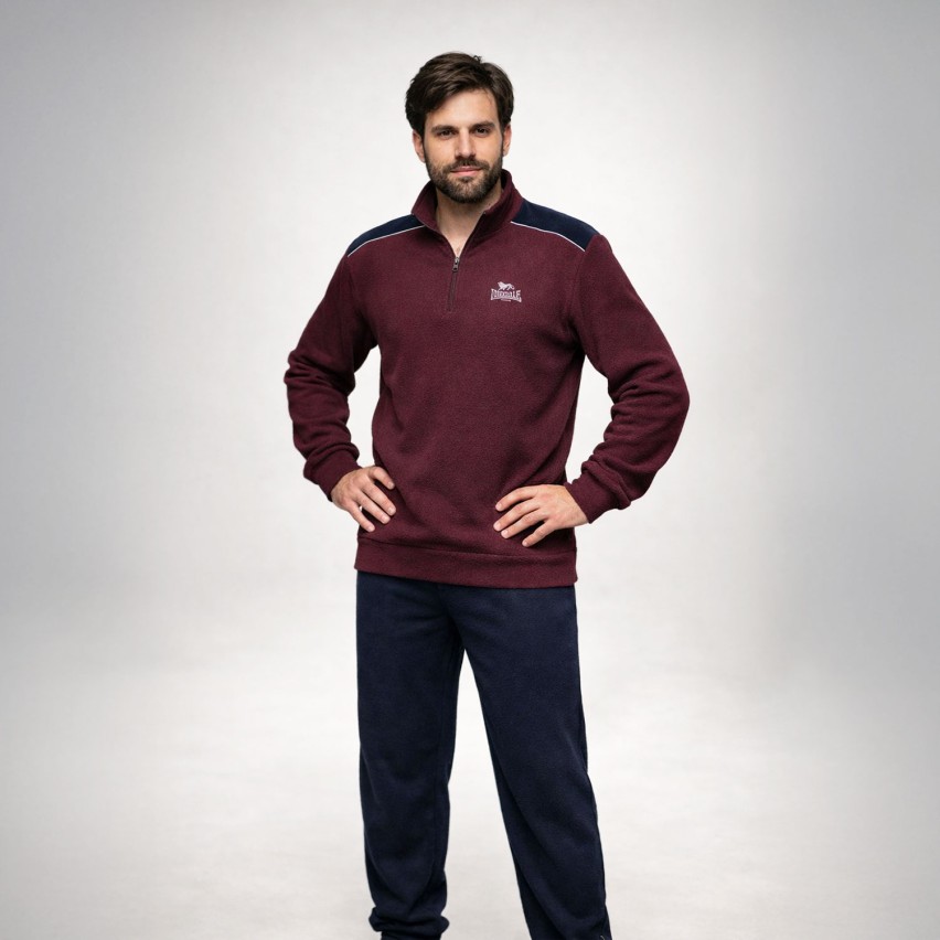 Pigiama uomo in caldo pile scollo serafino Lonsdale LOUAI25237