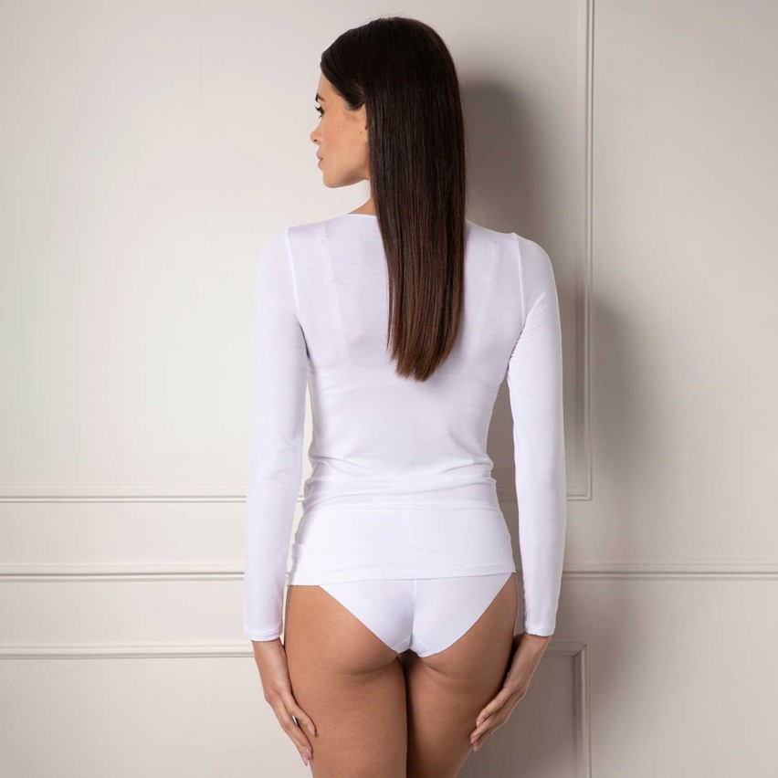 Maglia donna manica lunga serafino Lovable L0EEJ 