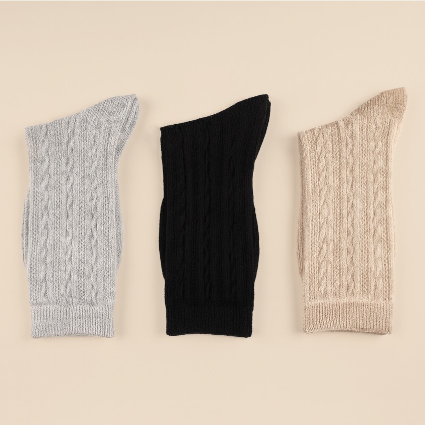 Calze donna lunghe Cashmere trama treccia Meritex 3 paia