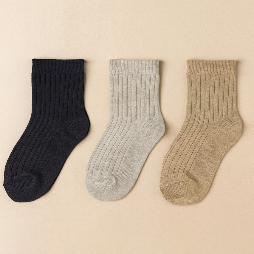 Calze bambino assortite cashmere corte a coste Meritex 3 paia