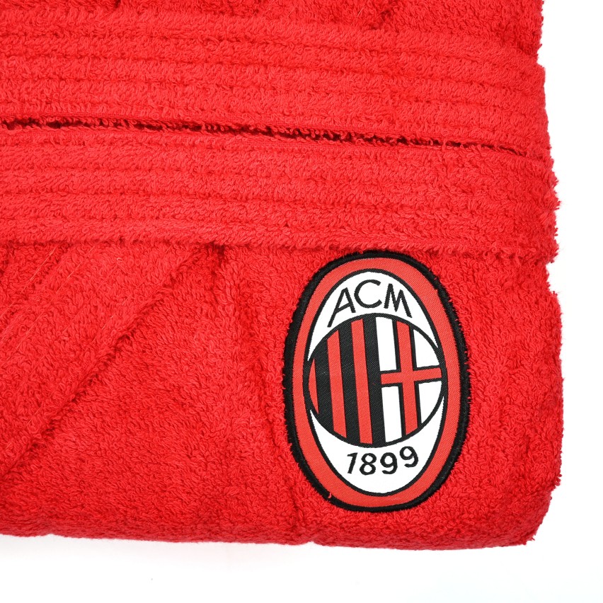 Accappatoio ufficiale Milan in spugna con cappuccio 100% cotone