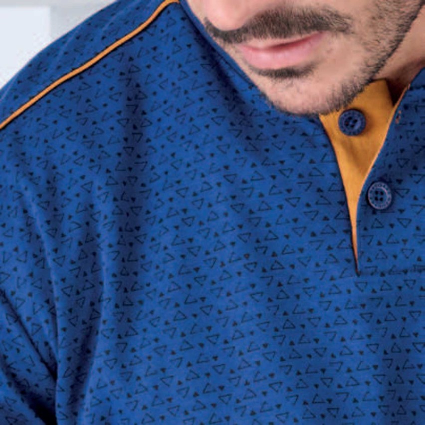 Pigiama uomo scollo a serafino caldo cotone Navigare 141908