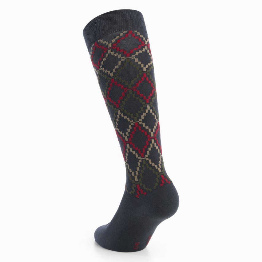 Calze lunghe fantasia geometrica Uomo Set da 6 paia Pompea Romeo S55