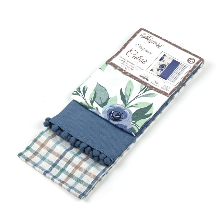 Strofinacci Preziosa Calise.S09 100% Cotone set 3pz