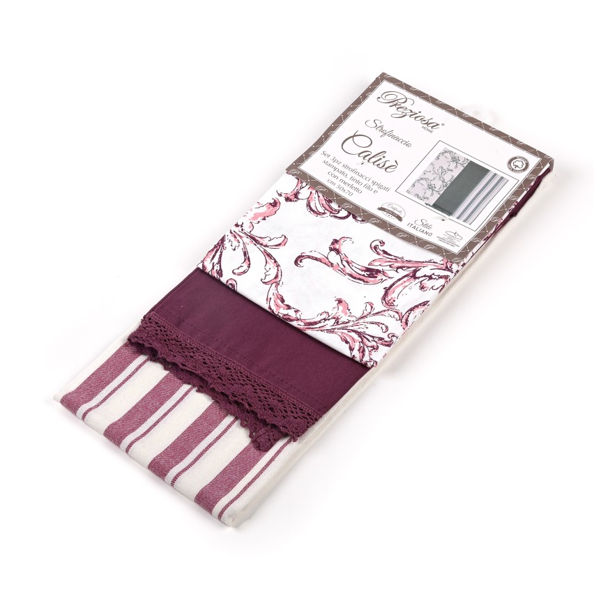 Strofinacci Preziosa Calise.S09 100% Cotone set 3pz