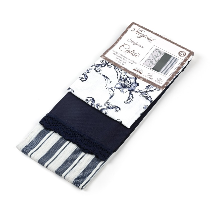 Strofinacci Preziosa Calise.S09 100% Cotone set 3pz