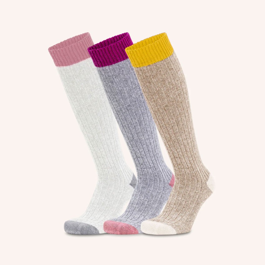 Calze lunghe assortite lana cashmere Prisco Cachelife DL 3 pezzi