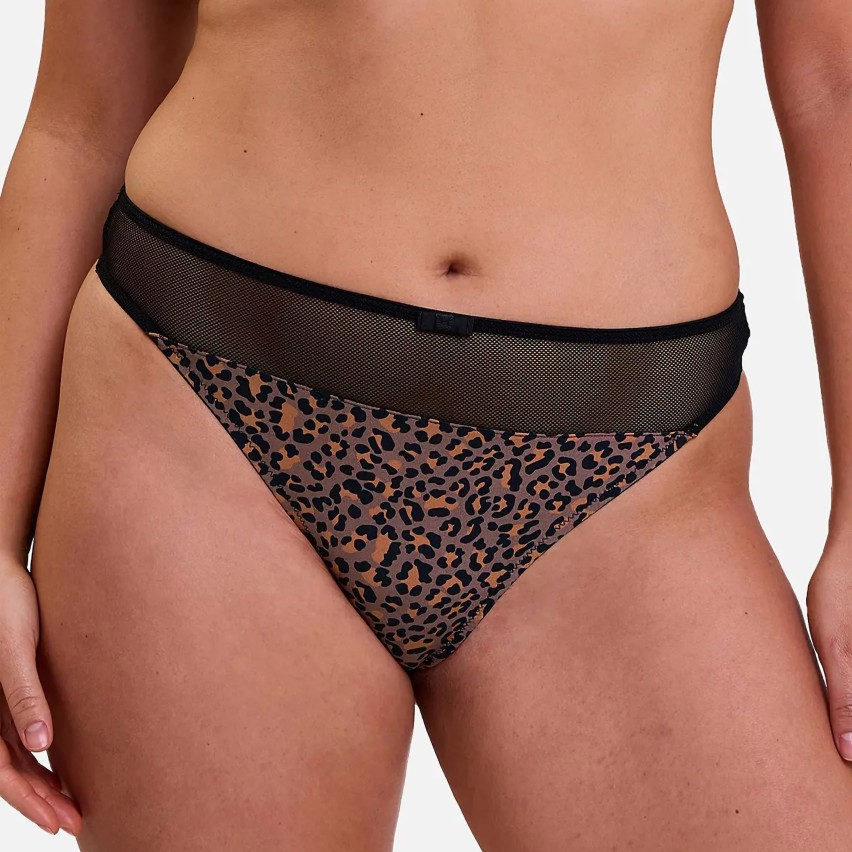 Perizoma leopardato microfibra + tulle microrete Sans Complexe 30PAM78
