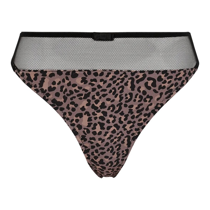 Perizoma leopardato microfibra + tulle microrete Sans Complexe 30PAM78